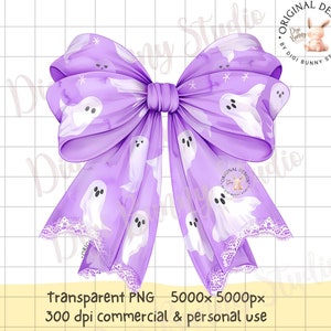 Halloween Coquette Bows PNG, Spooky Ghost Design (Digital Download)