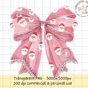 Coquette de Noël, Noël rose, père Noël rétro, noeud de Noël girly, joli noeud de père Noël, époque douce fille PNG, Noël tendance