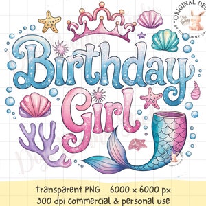 Anniversaire fille sirène Png, fête PNG, anniversaire rose, anniversaire fille, jolie fille d'anniversaire, anniversaire png, anniversaire sirène fille Png chemise conception