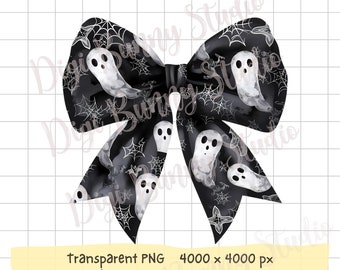 Halloween Ghost Bow PNG, Spooky Coquette Design (Digital Download)