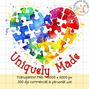 Autisme png uniek gemaakt puzzelstukje autisme bewustzijn tshirt sublimatie ontwerp regenboog digitale download neurodiversiteit png inclusief png