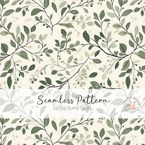 Botanische Blätter Musterdesign Frühling Lime Creme Blätter Stoff Muster Rapport Digitales Papier Cottage Core Grünes Blatt Pastell Png