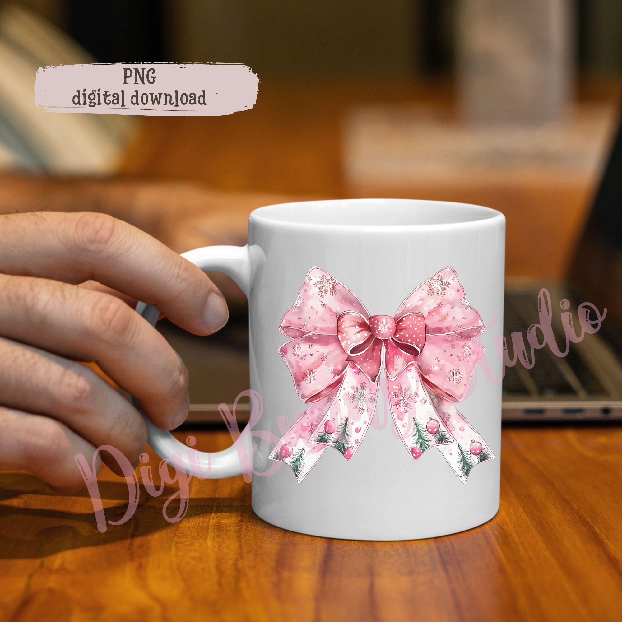 Pink Christmas Bow PNG, Coquette Santa Hat (digital Download) - Etsy