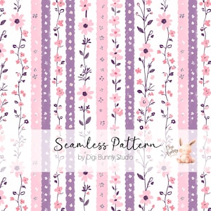 Rose violet petites fleurs et rayures motif floral printanier sans couture petites fleurs délicates motif répété motif mignon png