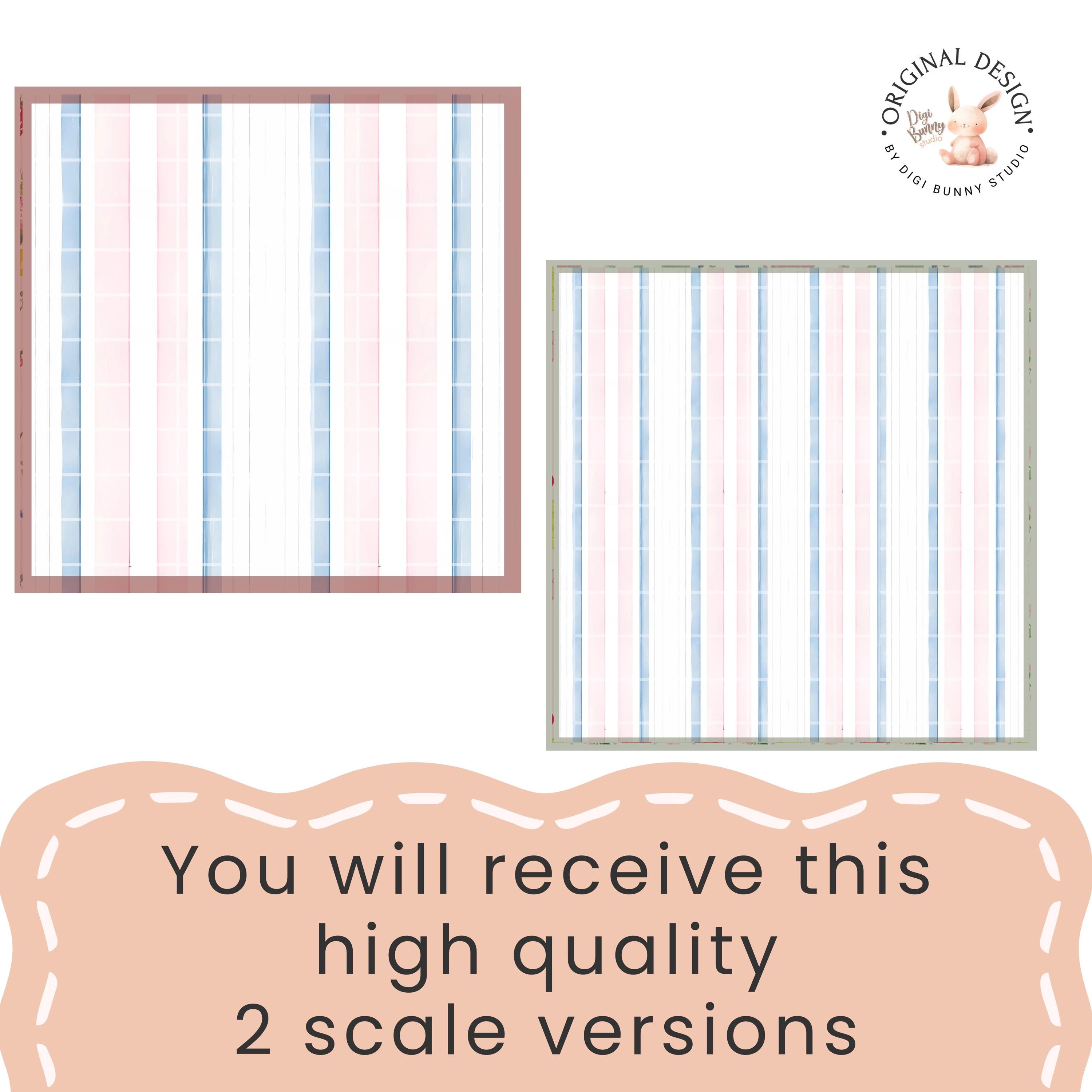 Pink and Blue Watercolor Stripes Seamless Pattern PNG Digital Download ...