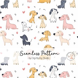 Modèle sans couture chien amoureux des chiens chien Doodle minimaliste chien maman modèle sans couture amoureux des animaux de compagnie teckel motif de répétition enfants tissu motif Png