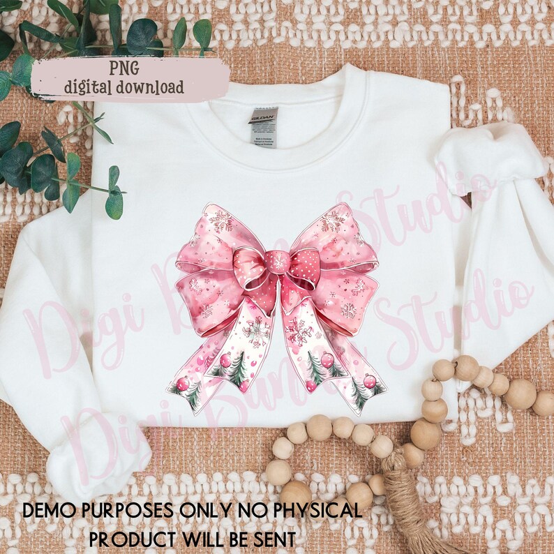 Pink Christmas Bow PNG, Coquette Santa Hat (digital Download) - Etsy