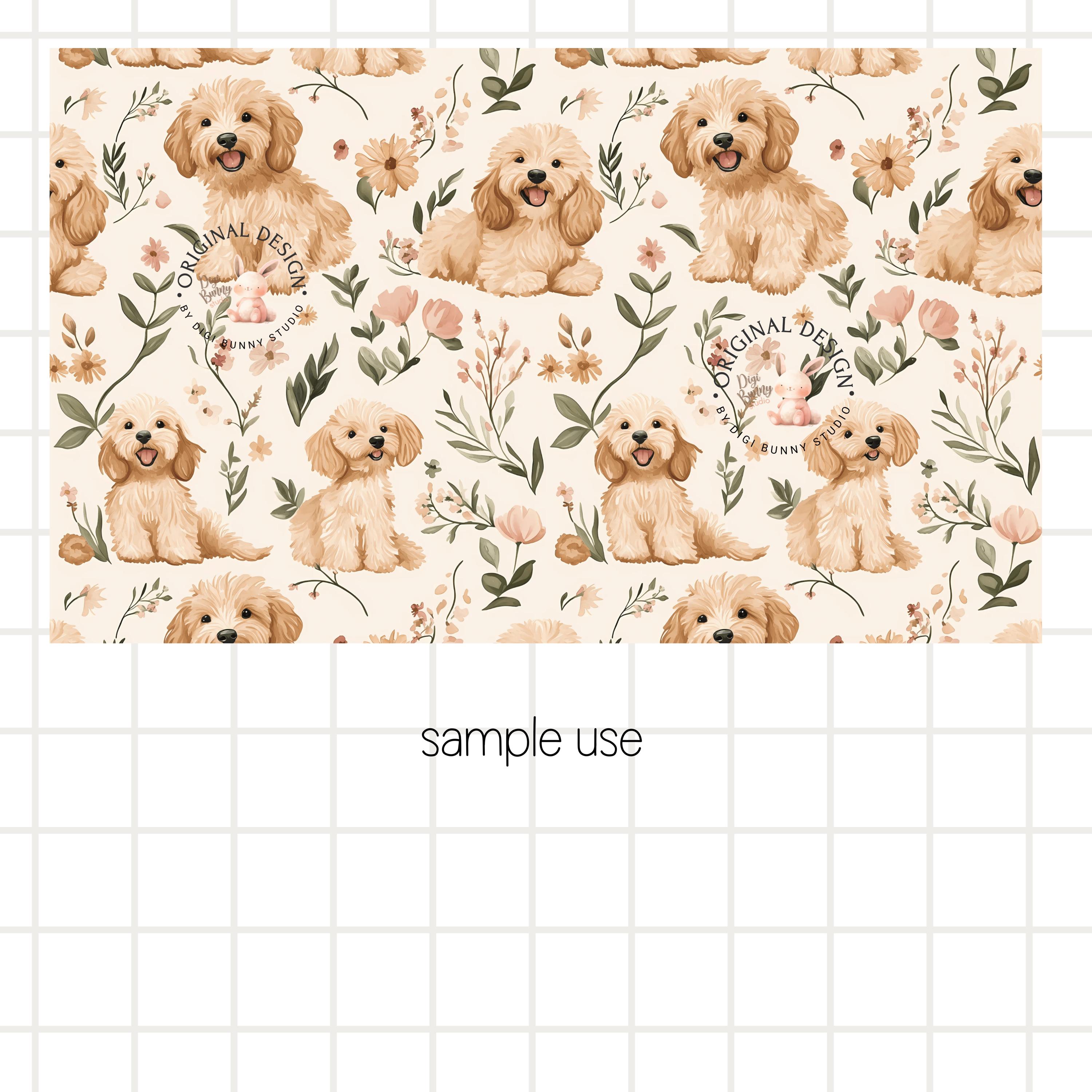 Golden Doodle Seamless Pattern, Spring Floral Dog Mom PNG (digital) - Etsy