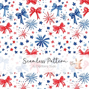 Rouge blanc bleu coquette s'incline 4 juillet modèle sans couture USA 4 juillet motif répétitif design patriotique USA motif de surface liberté