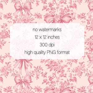 Pink Toile Coquette Seamless Pattern Pink Chinoiserie Bow Vintage Style ...