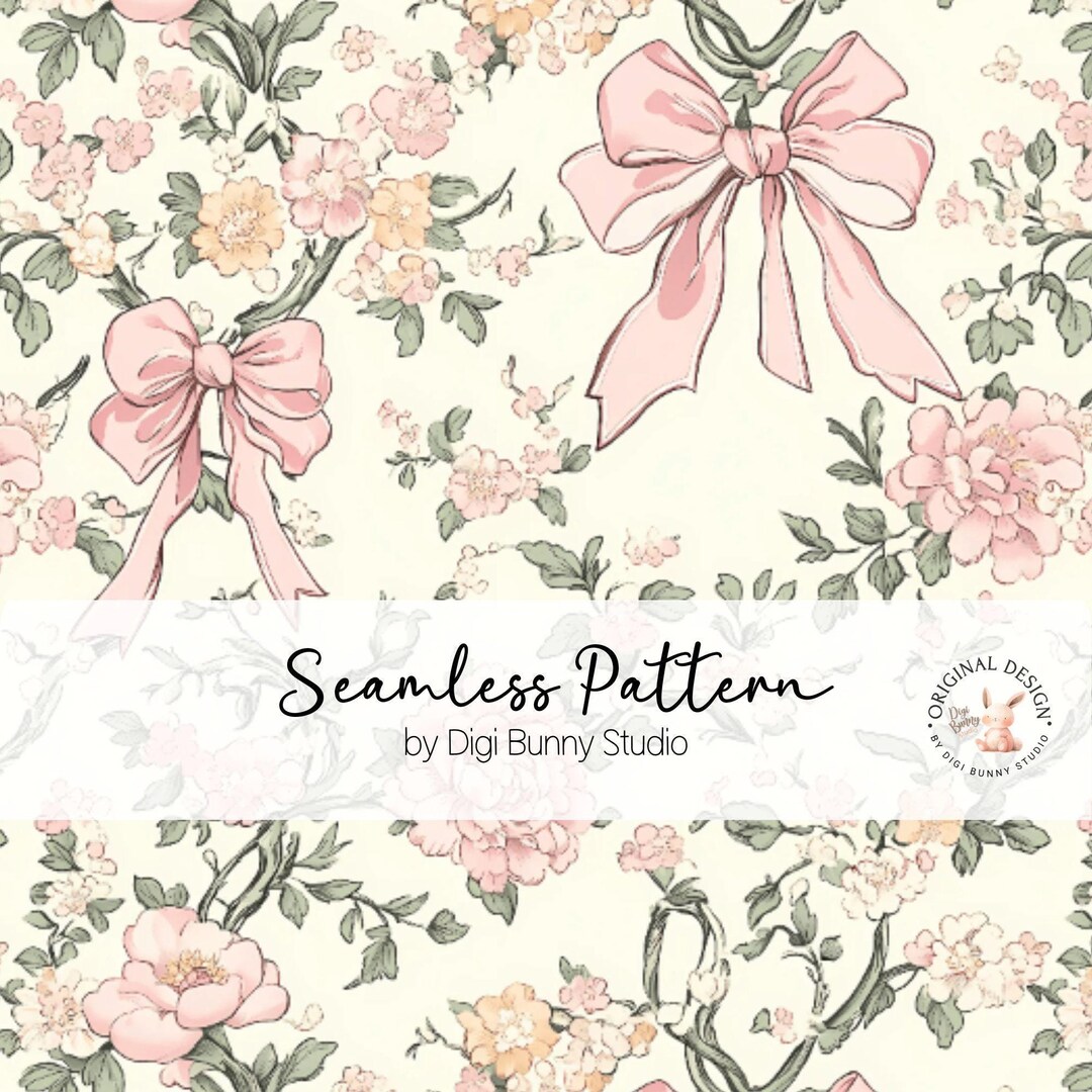Vintage Pink Toile Coquette Seamless Pattern Pink Chinoiserie Bow ...