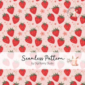Frische Erdbeeren Obst nahtlose Muster rosa Blumen einfach klein Erdbeere Sommer Stoff Muster Oberflächenmuster Kinder Muster png