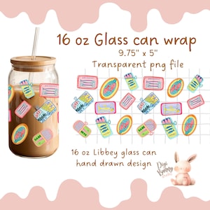 Sardine Tin Can 16oz Glass Can Wrap PNG La dolce vita Summer Sardines Italian Aesthetic Preppy European Libbey Glass Wrap Design Png