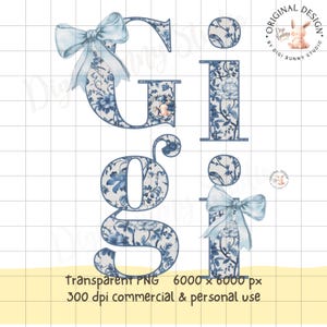 Gigi Floral Coquette Lazo Abuela Png Diseño Grandmillenial Chinoiserie Blue Willow Moda PNG Abuela Sublimación Coquette Png Lazo Png