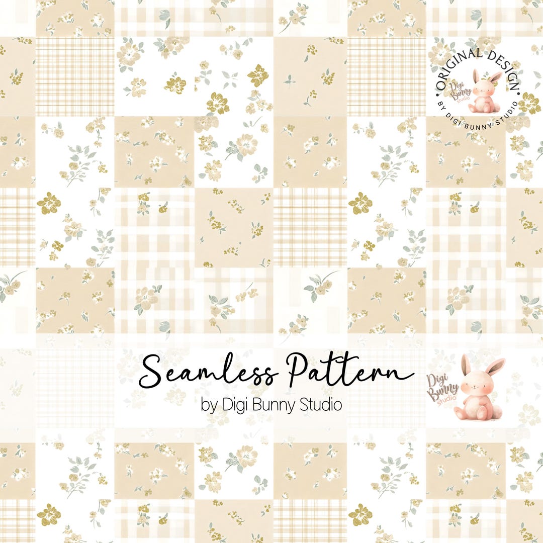 Yellow Patch Pattern Yellow Floral Patchwork Seamless Pattern, Botanical Ditsy Flowers (PNG ...