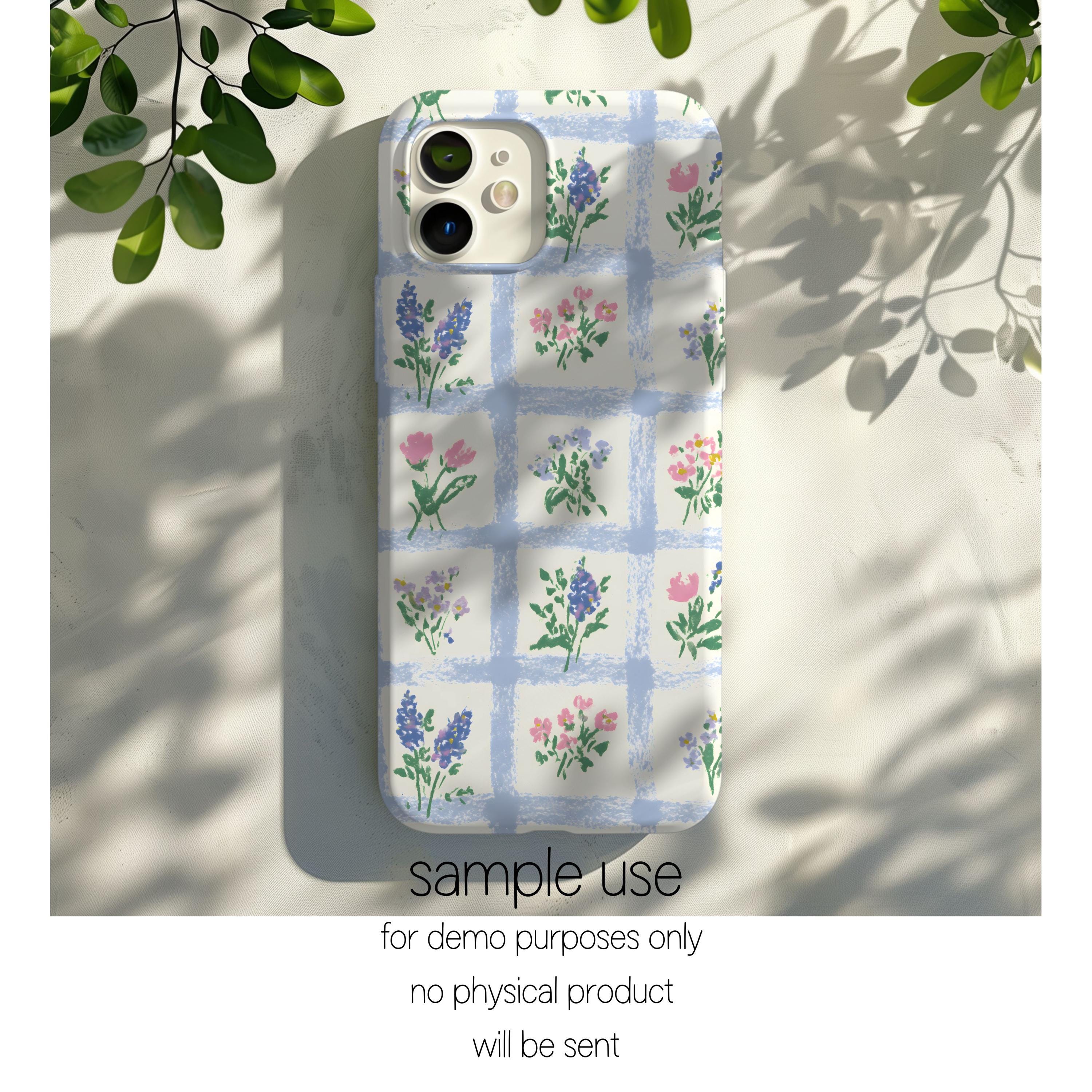 Preppy Checkards Preppy Pastel Blue Floral Checkered Seamless Pattern (PNG) - Etsy