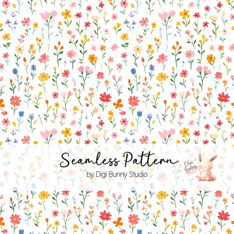 Ditsy Floral Seamless Pattern, Spring Flowers (PNG Digital Download) - Etsy