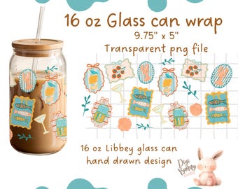 La Dolce Vita Glass Can Wrap PNG | Sardines, Italian Summer (Digital Download)