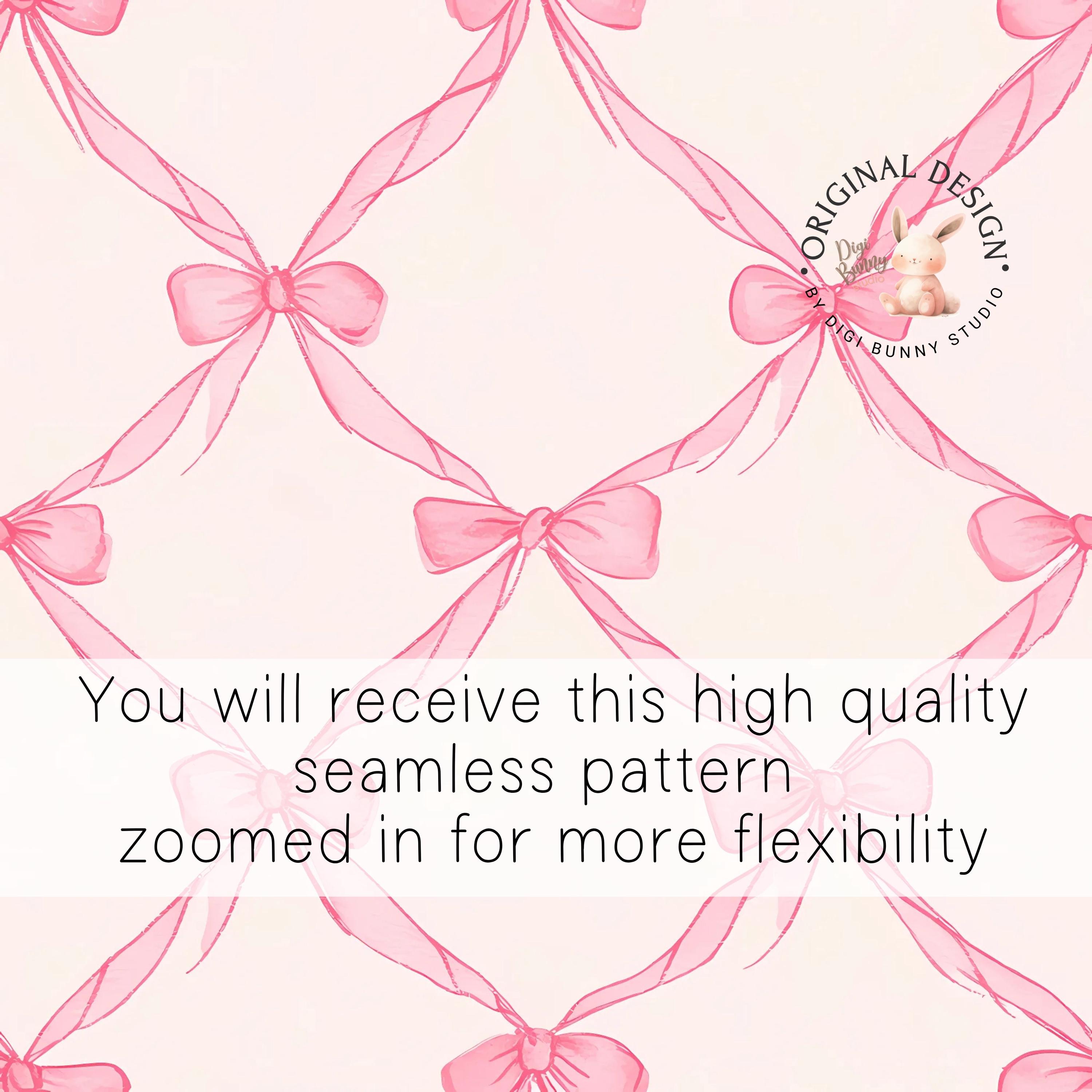 Pink Bow Trellis Seamless Pattern, Coquette Ribbon Design (PNG) - Etsy ...
