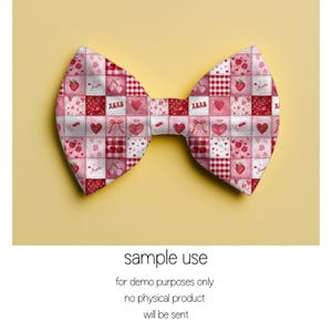 Valentines Patchwork Seamless Pattern PNG | Red Pink Hearts Coquette Digital Paper | Cute Fabric Repeat Pattern PNG image 8