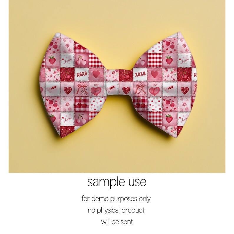 Valentines Patchwork Seamless Pattern PNG | Red Pink Hearts Coquette Digital Paper | Cute Fabric Repeat Pattern PNG image 8