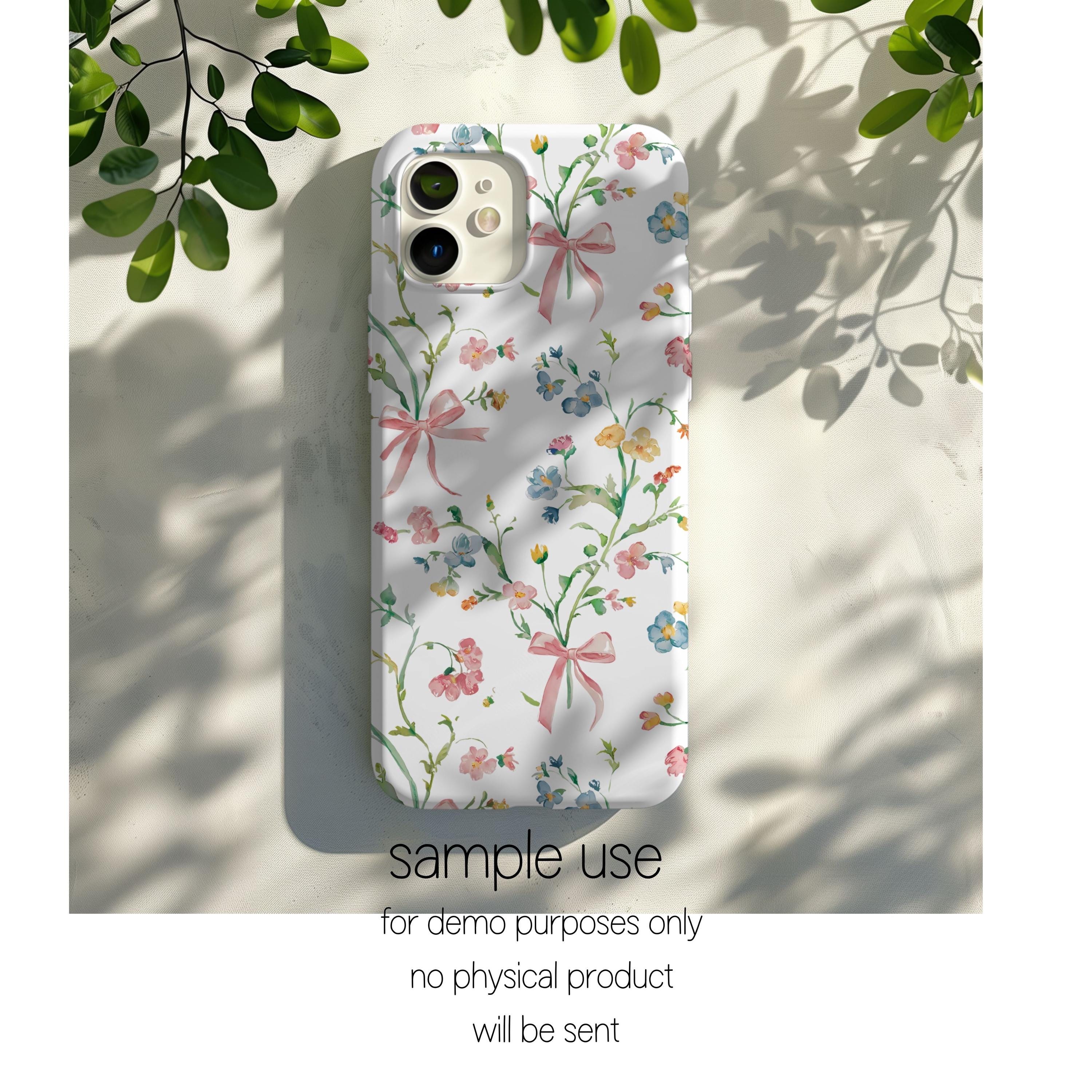 Watercolor Spring Flowers Seamless Pattern, Pink Bows (digital Paper ...