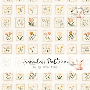 Timbres de fleurs motif transparent bouquet jardin botanique mignon floral pastel affranchissement vintage fleurs d'été rétro tissu motif de répétition Png