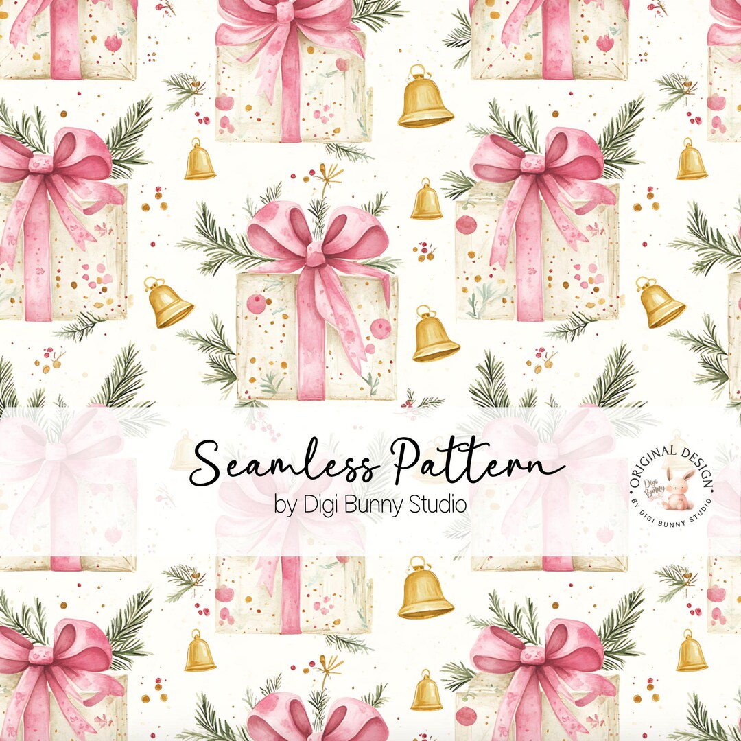 Pink Coquette Gifts Seamless Pattern Christmas Coquette Pattern ...
