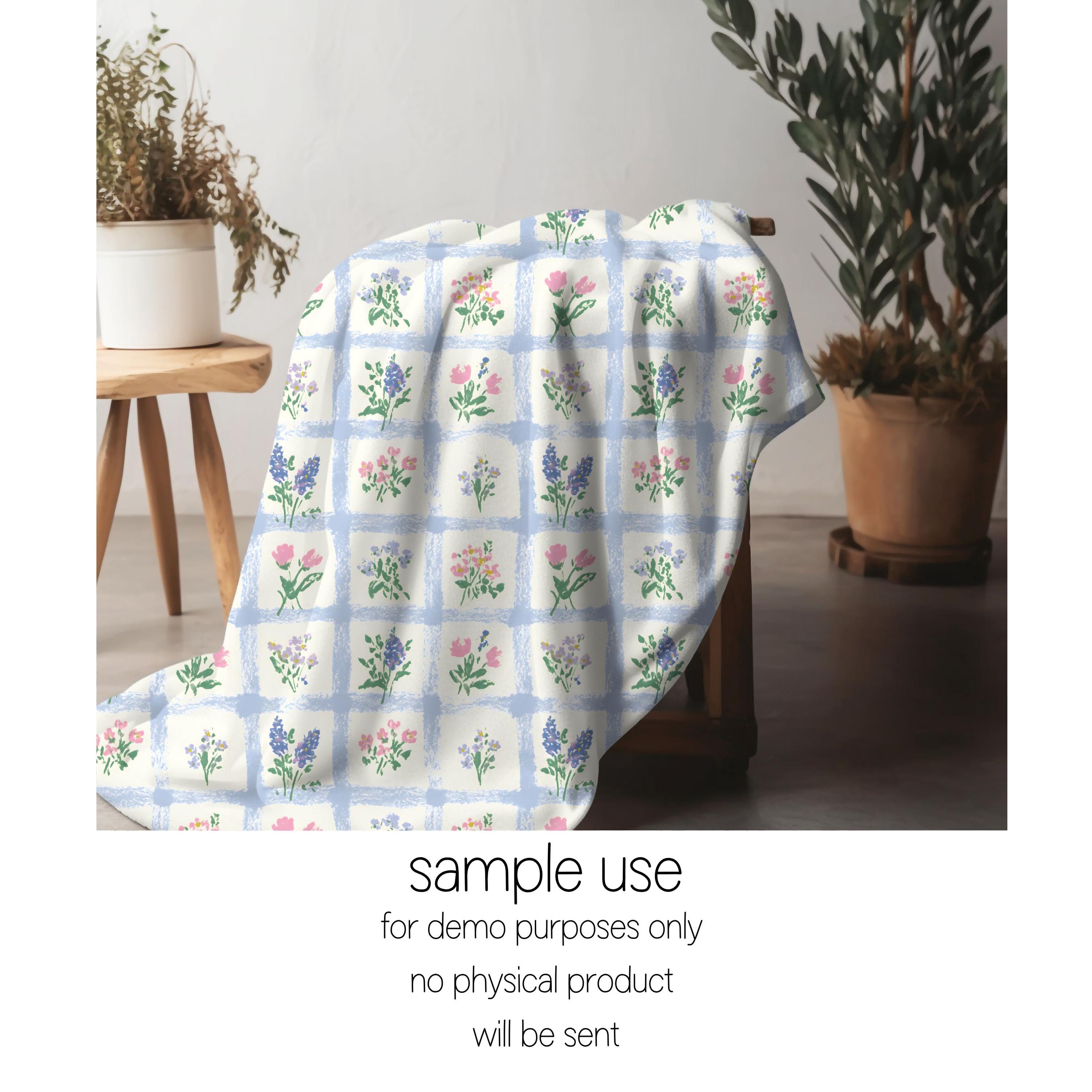Preppy Checkards Preppy Pastel Blue Floral Checkered Seamless Pattern (PNG) - Etsy