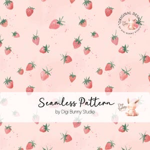 Minimalist Erdbeeren Ditsy Obst Musterdesign Pink einfache kleine Erdbeere Sommer Stoffmuster Oberflächenmuster Kleidermuster png