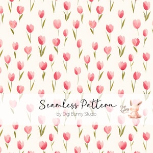 Tulipes minimalistes motif floral sans couture fleurs printanières colorées motif tissu petites fleurs minimaliste mignon papier numérique été Png