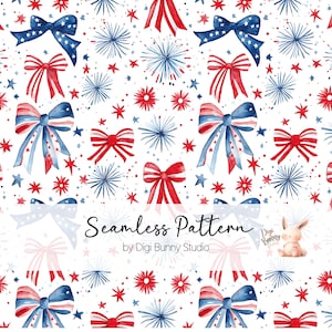 Rouge blanc bleu coquette s'incline 4 juillet modèle sans couture USA 4 juillet motif répétitif design patriotique USA motif de surface liberté