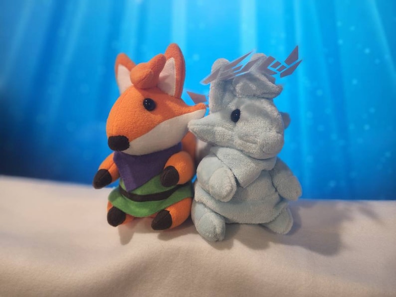 Tunic Plush Pair Ruin Seeker Fox and Ghost 11 inches image 1
