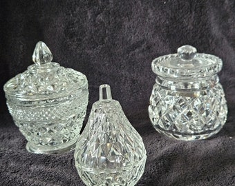 set of 3 crystal bowls