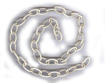 1930s Red and White Mother of Pearl Necklace on Celluloid Chain