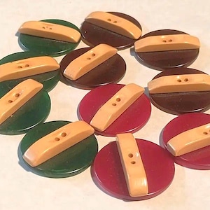 vintage rare BAKELITE BUTTONS stacked bakelite buttons ELEVEN buttons three colors antique bakelite butons