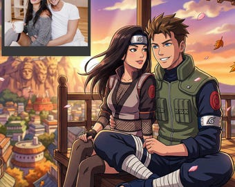 Custom Anime Portrait | Manga Style Couple Gift (Digital Download)
