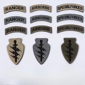 Military Patches, Tactical American Patches Special Forces Ranger Airborne Badges 4 Pieces Hook and Loop Embroidered Morale Patch