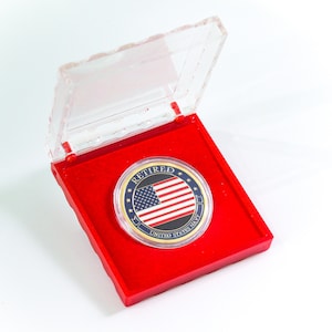 2PCS Patriotic Eagle and U.S Air Force Veteran Commemorative Coin Set with Collection Case
