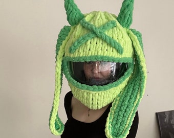 Handmade Devil Bunny Motorcycle Helmet Cover
