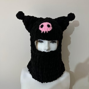 Handgestrickte Anime Balaclava: Benutzerdefinierte Cartoon Maske mit Tierohren, Cosplay Hut