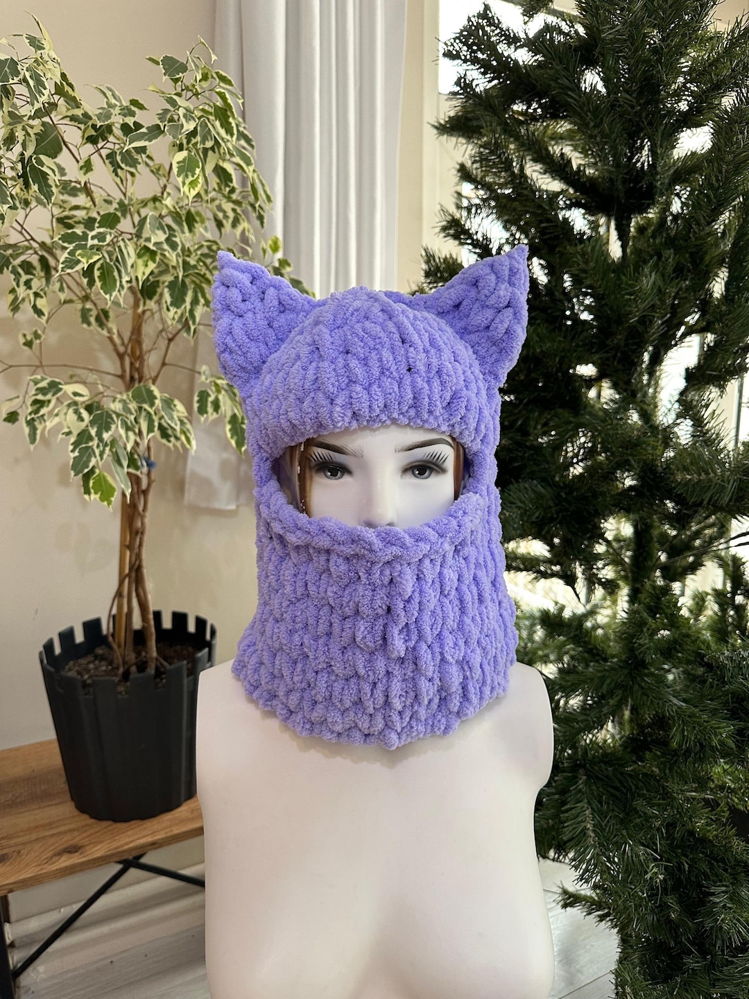 Balclava Rave Hand Knit Cat Ears Balaclava: Festival Rave Mask - Etsy