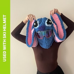 Handmade Stitch Ski Helmet Cover: Animal Ears Balaclava