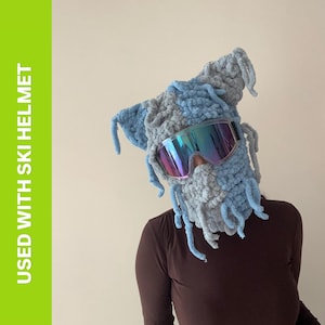 Handmade Cat Ears Knit Balaclava Ski Mask - Winter Helmet Cover