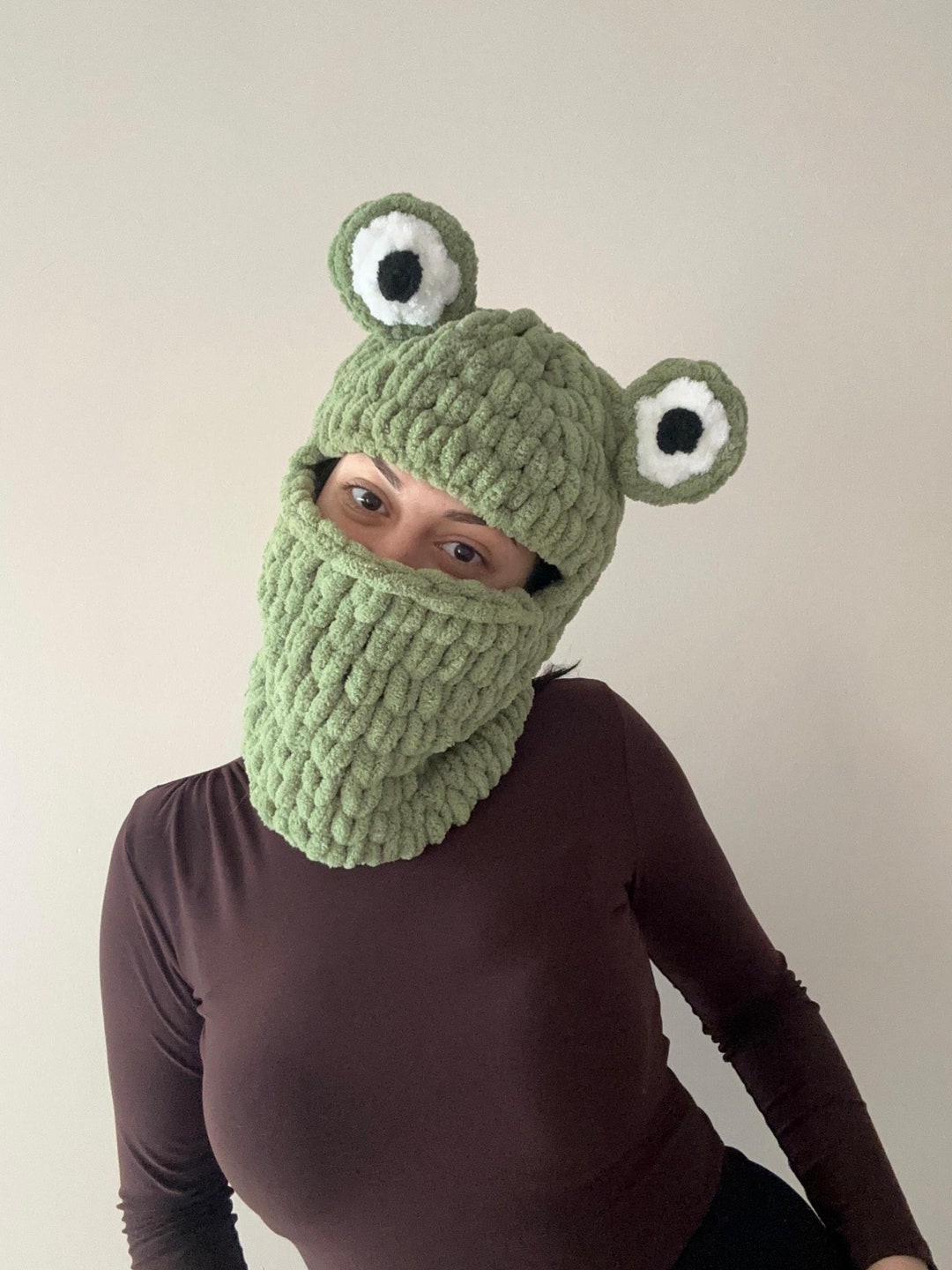帽子 Two Frogs Knit Frog Balaclava Black Toad Knit Frog Balaclava - Black Toad – Two Frogs