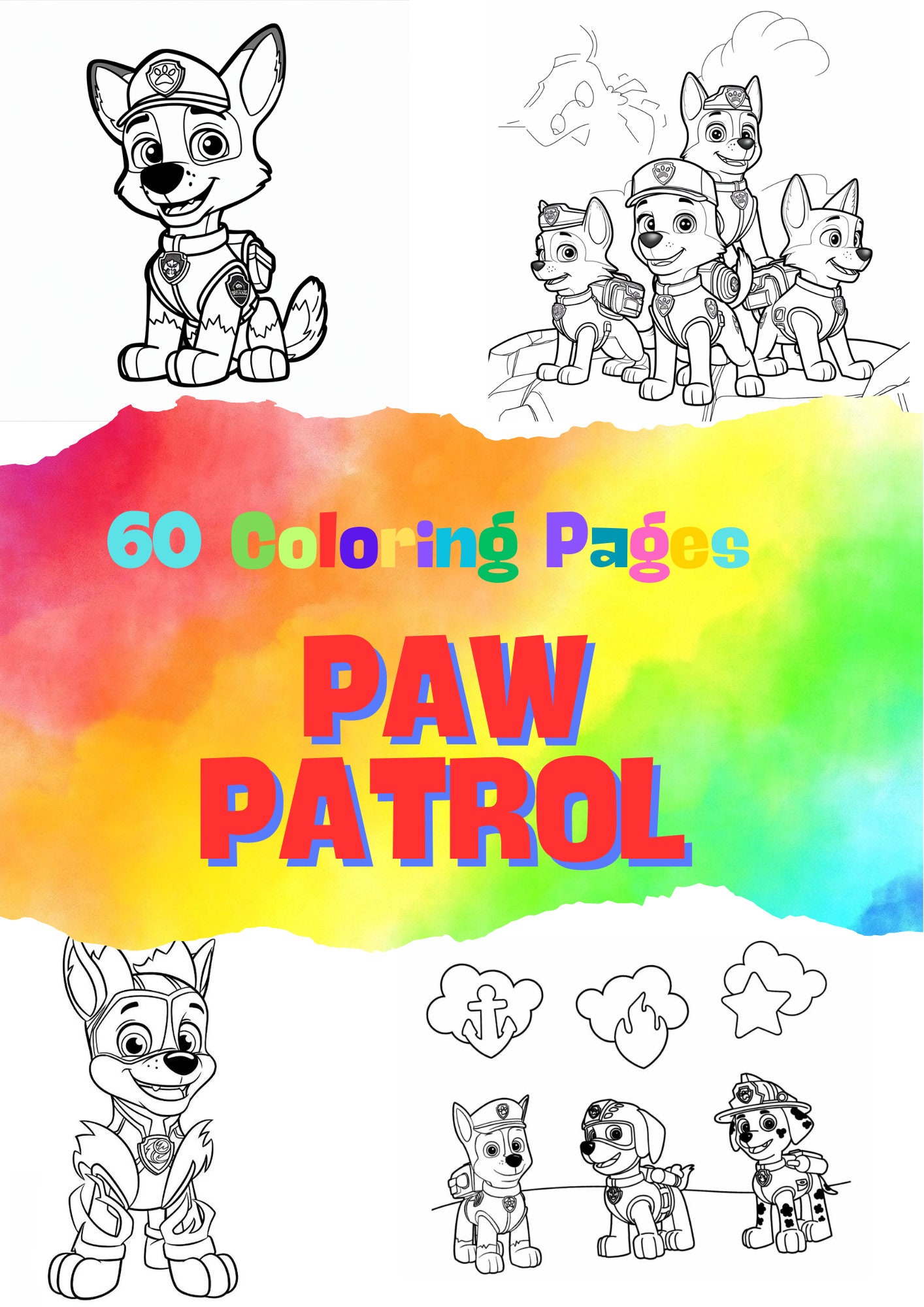 60 Coloring Pages Pawpatrol Etsy