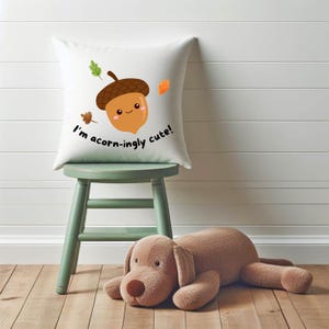 Almohada decorativa para el hogar con diseño de bellota para niños: bonita decoración para habitación infantil y guardería, cojín de temporada festiva otoñal y funda de almohada otoñal