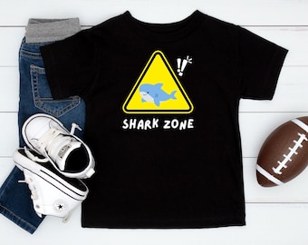 Shark Zone-kinderT-shirt: Shark baby- en peuterontwerp, Marine Life-shirt, Ocean Lover, T-shirt strandthema, Shark Lover, jongens- en meisjesmode