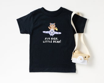 Bear Aviator Kids T-shirt: Airplane Bear Tee, Adventure Bear Shirt, Cute Baby T-shirt, Toddler Clothing, Kids Summer Tee, Fun Kids T-shirt