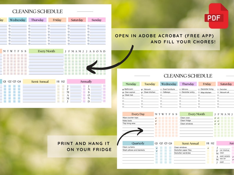 Editable Cleaning Schedule Template Printable Weekly, Monthly ...